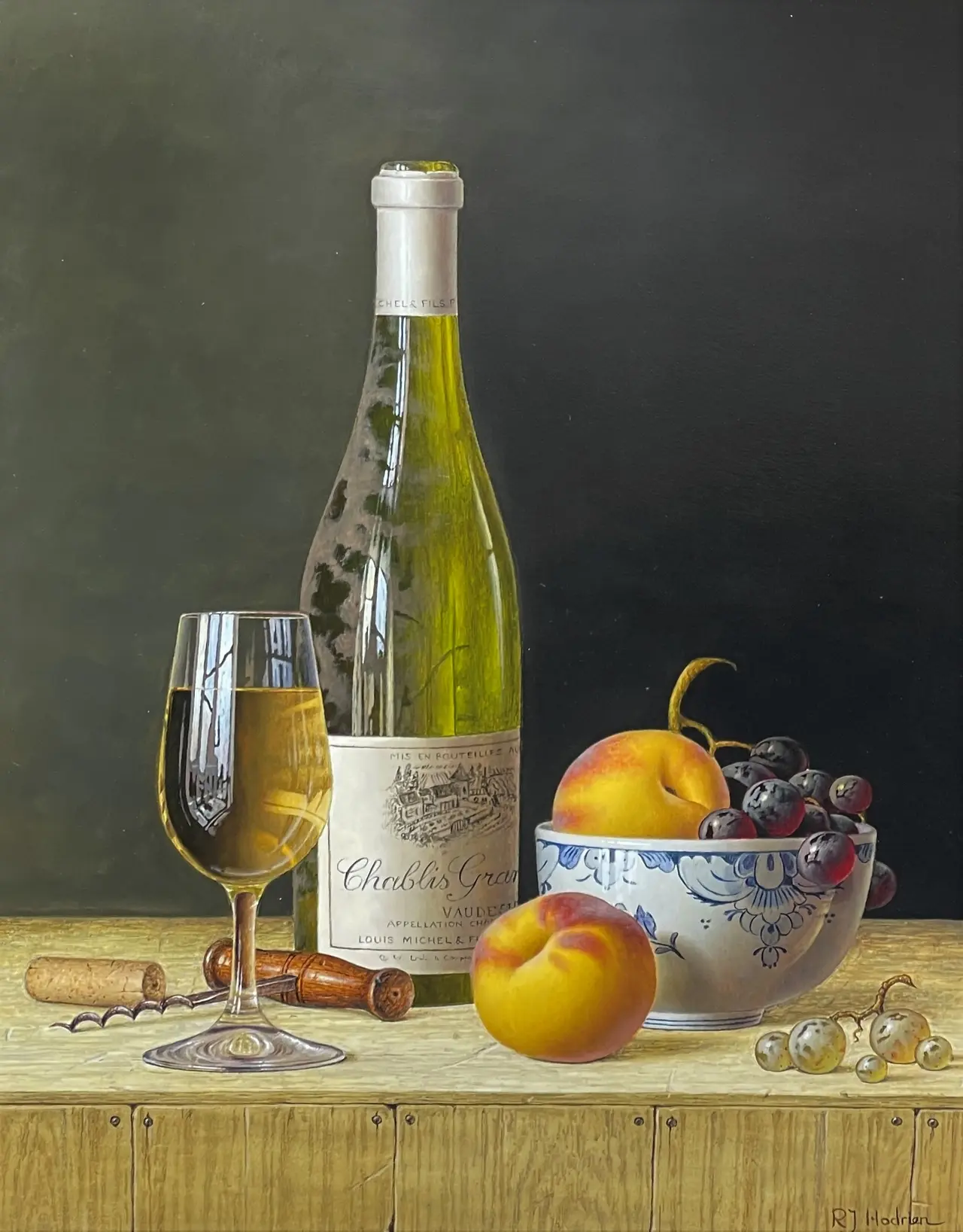 Roy Hodrien - chablis with peaches and grapes