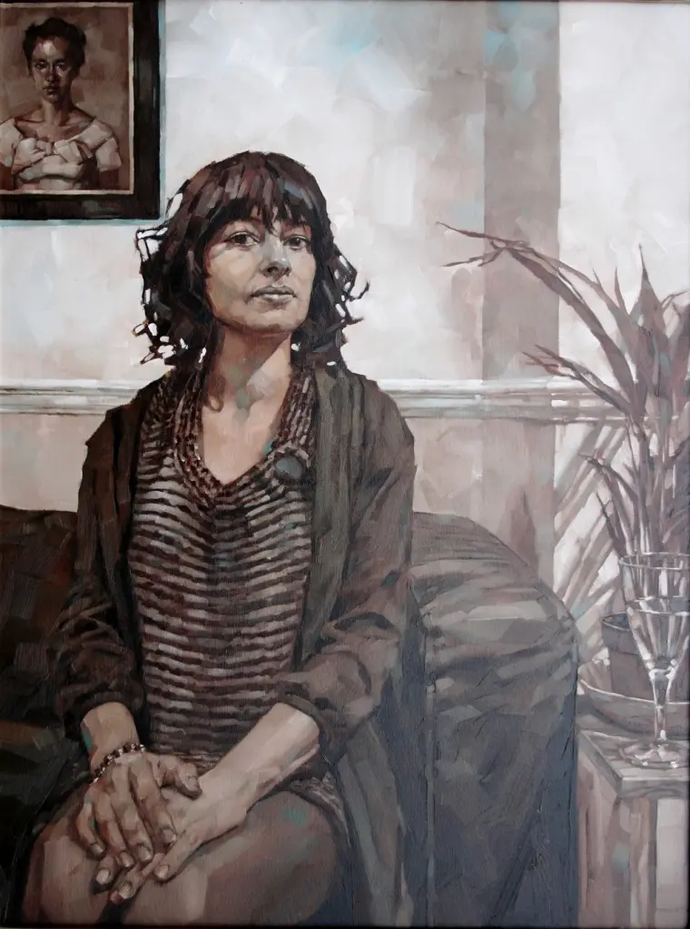 Simon DAVIS - young woman with wine glass