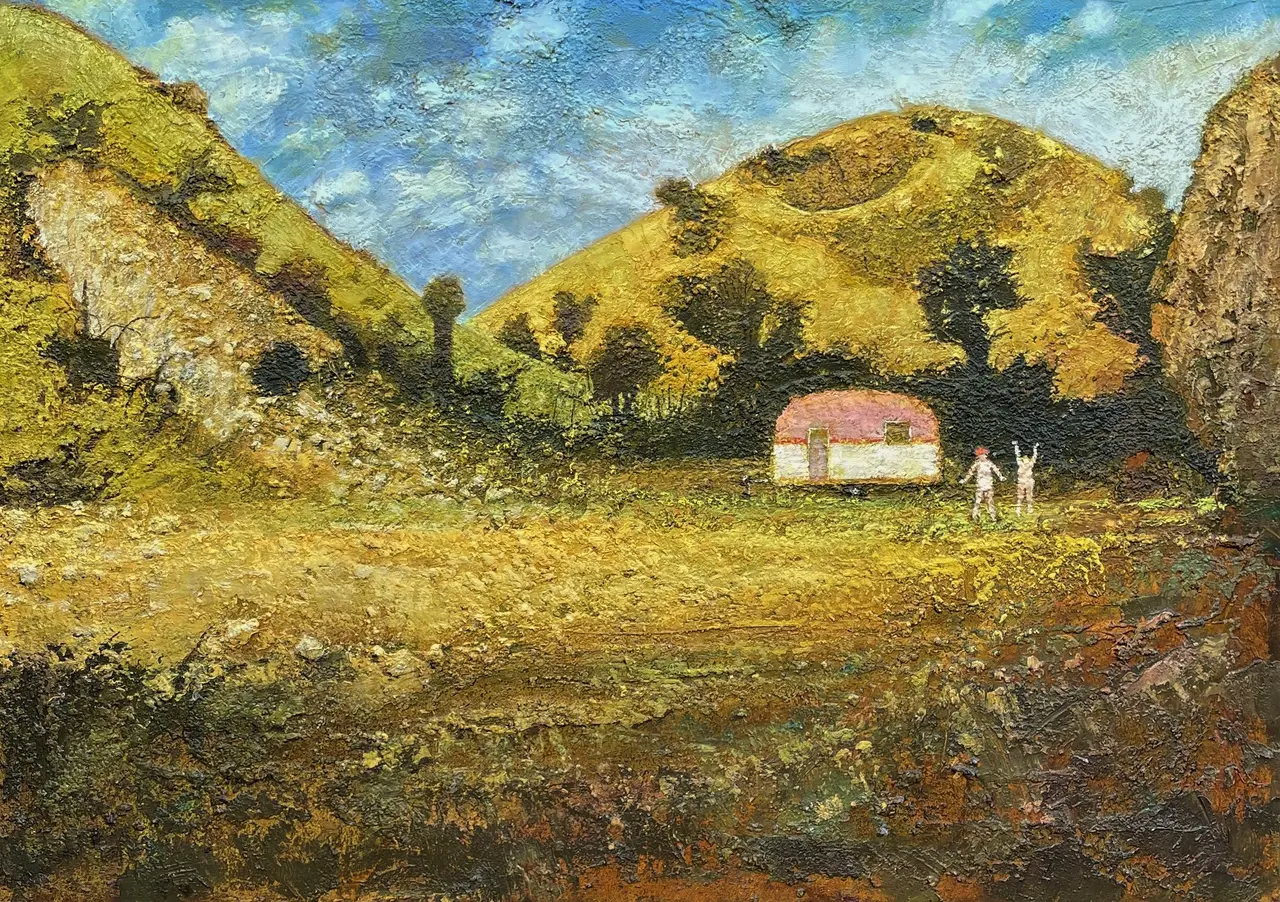 Simon Garden - adam and eve at their caravan