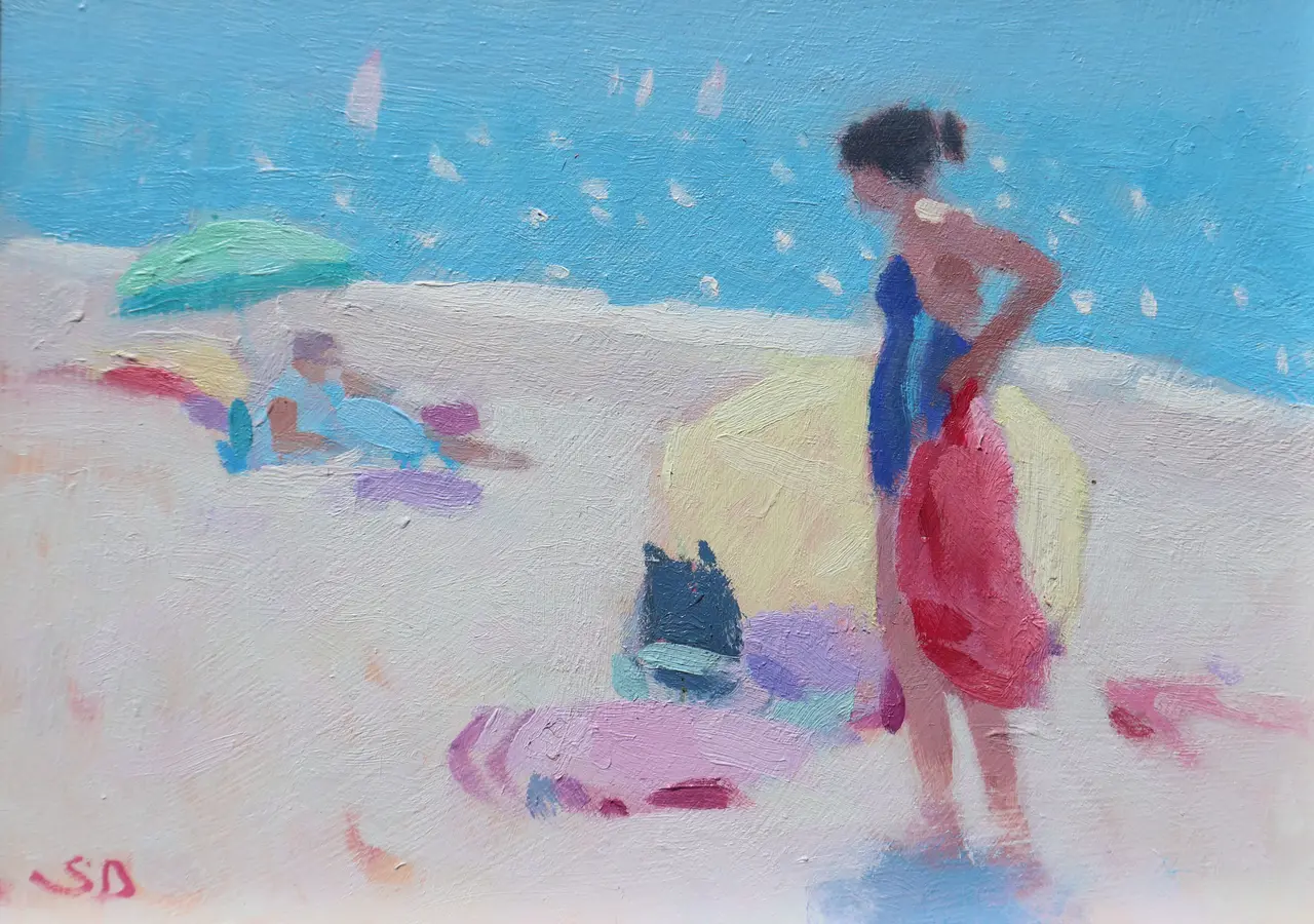 Stephen Brown - bather in blue