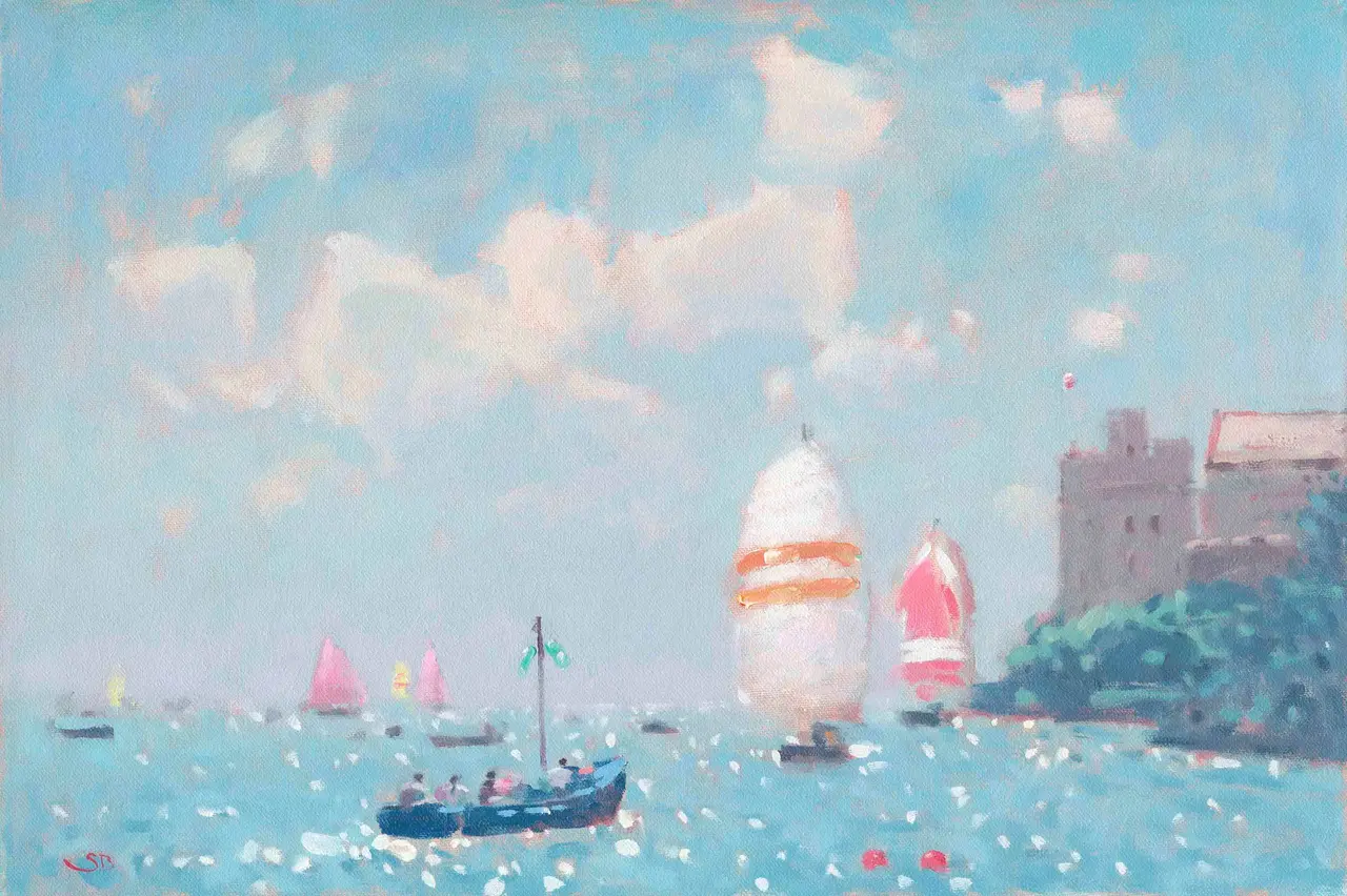 Stephen Brown - blue boat and spinakers