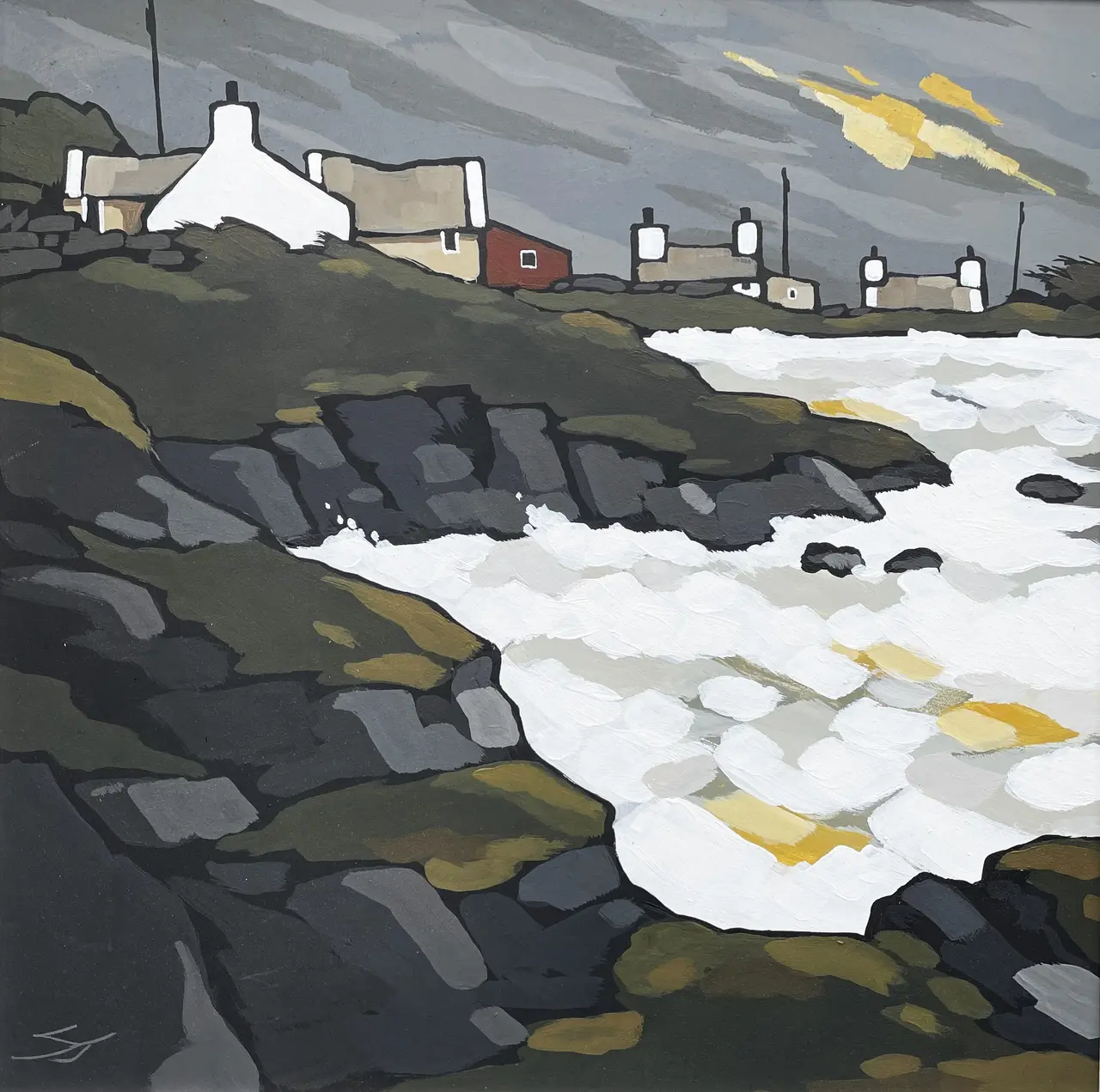 Stephen John Owen - winter storm with sun - tywydd mawr ac haul