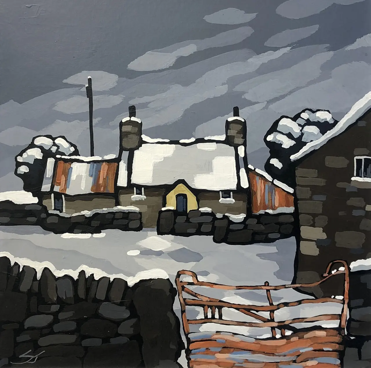 Stephen John Owen - heavy snow pen y bont - eira trwm pen y bont