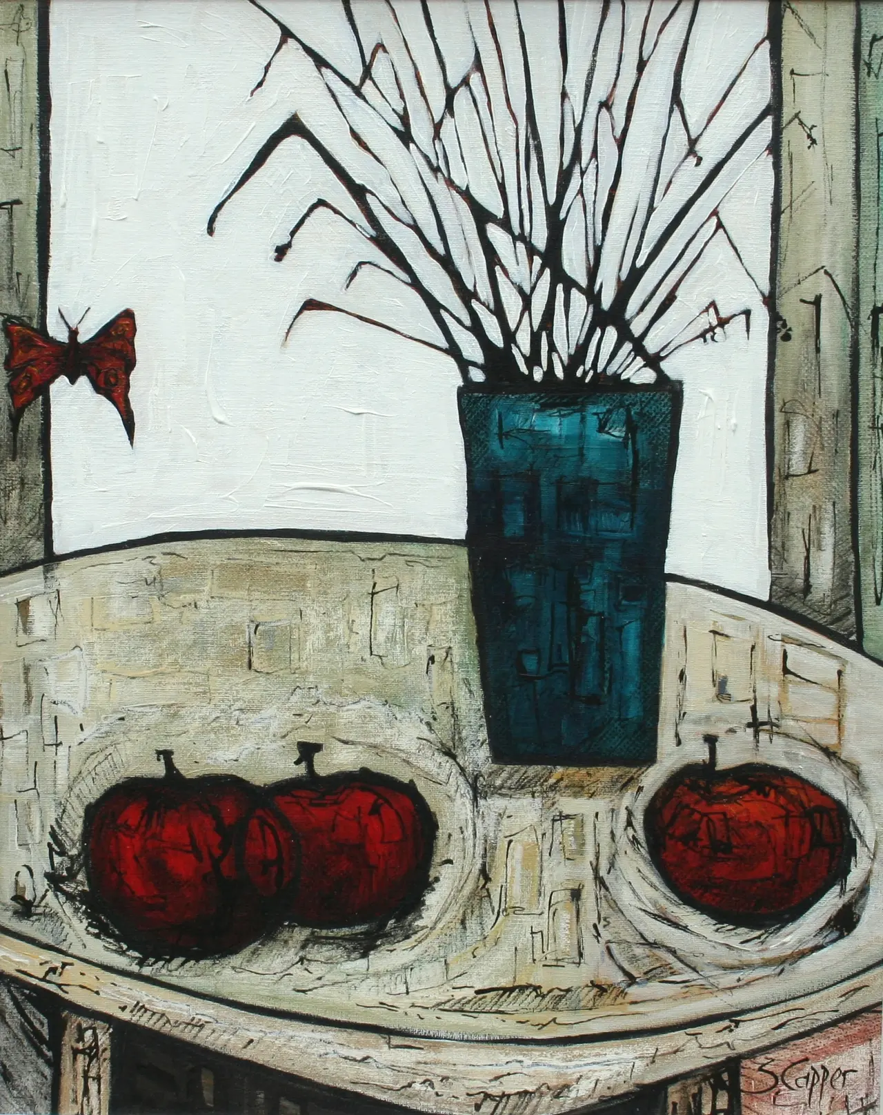 Steve Capper - still life with blue vase