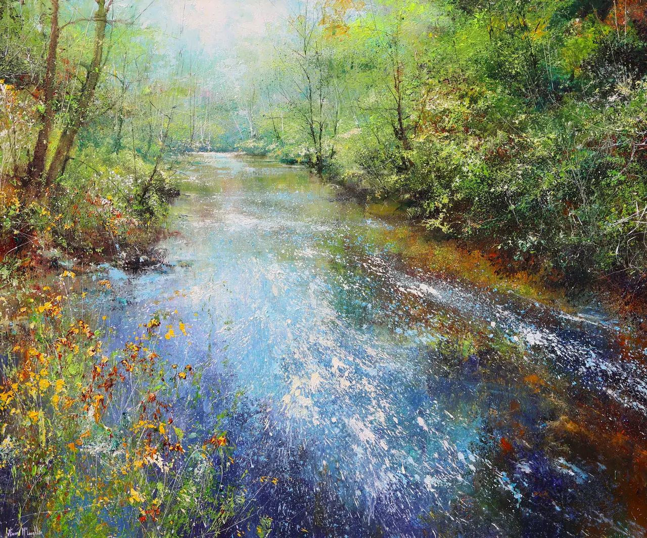 Steven McLoughlin - spring light on the rivers edge