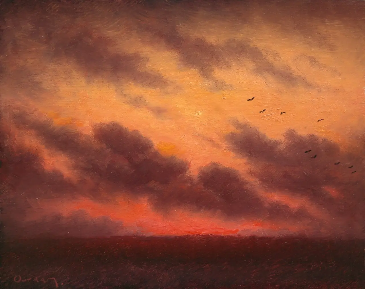 Steven Outram - the race to roost (study)