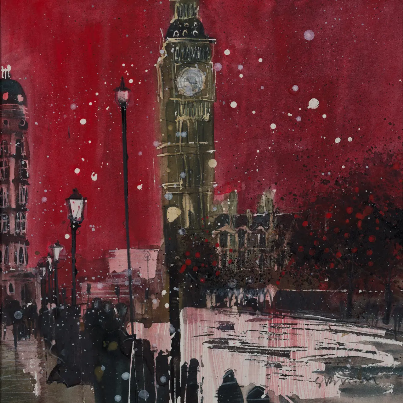 Susan Brown - first snow of winter, big ben