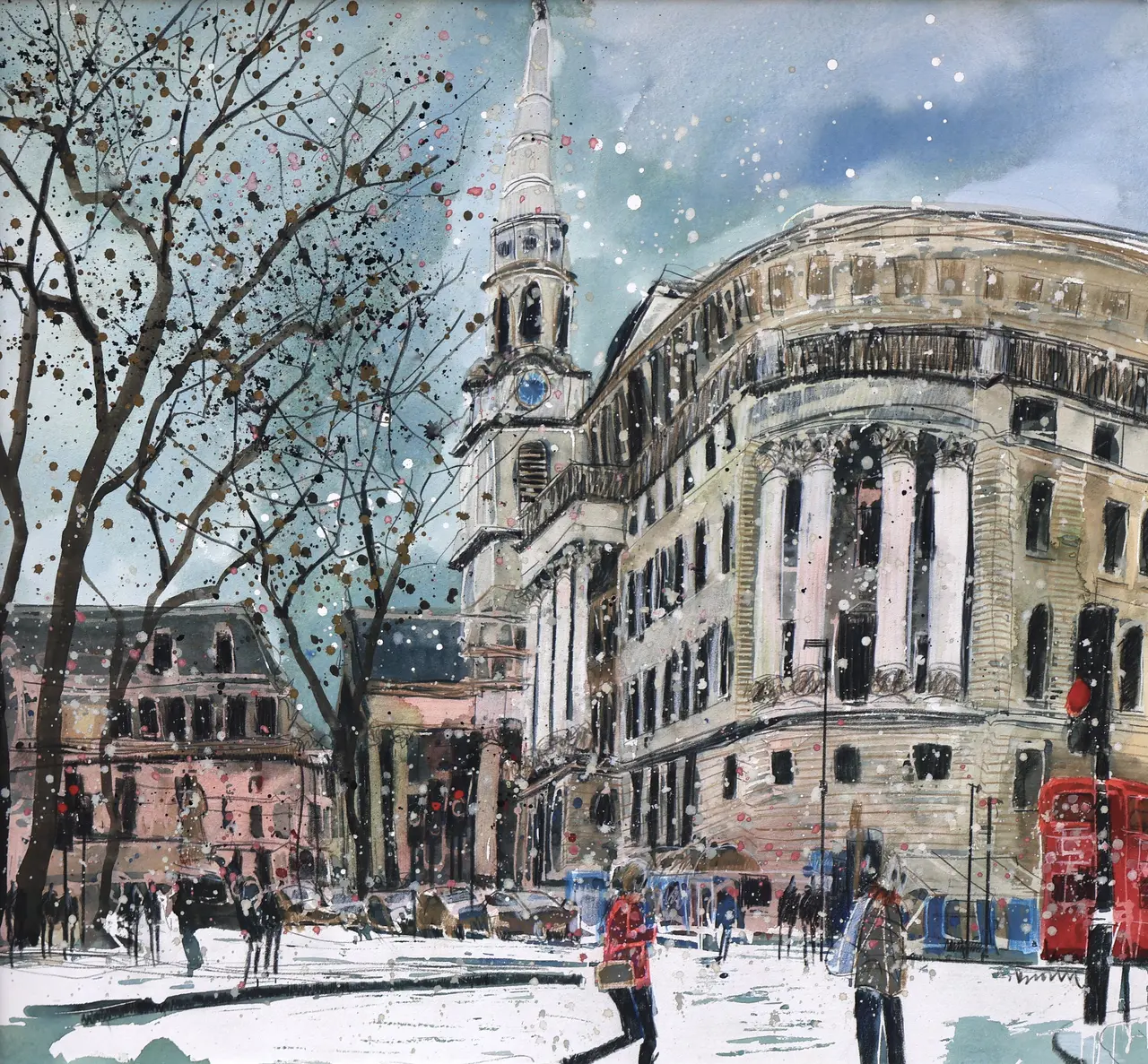 Susan Brown - wintery afternoon, st martin in the fields, london