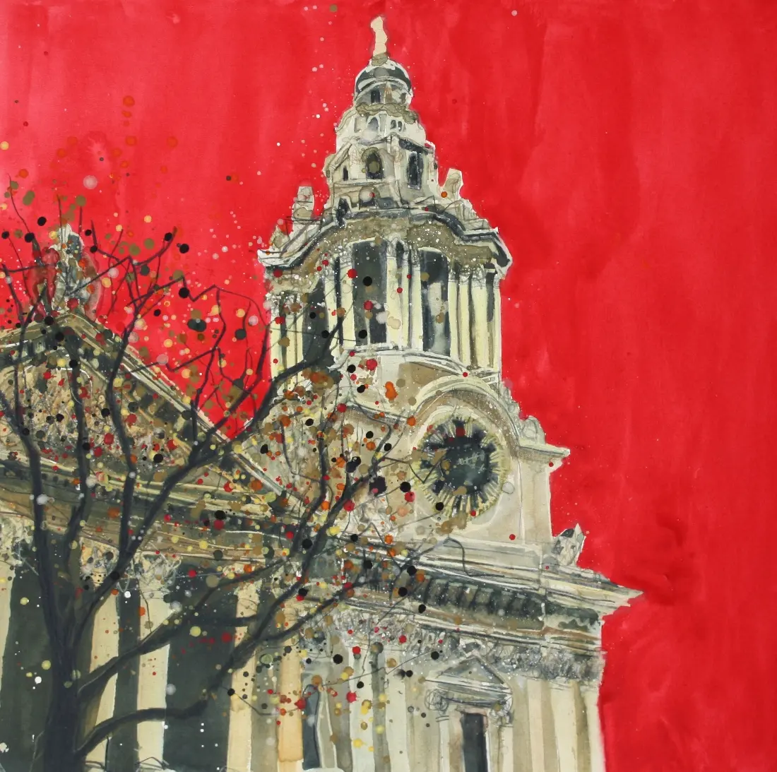 Susan Brown - west front tower with clock face, st paul's