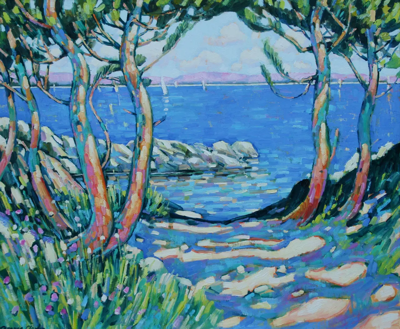 Terence Clarke - pines by the lake, provence
