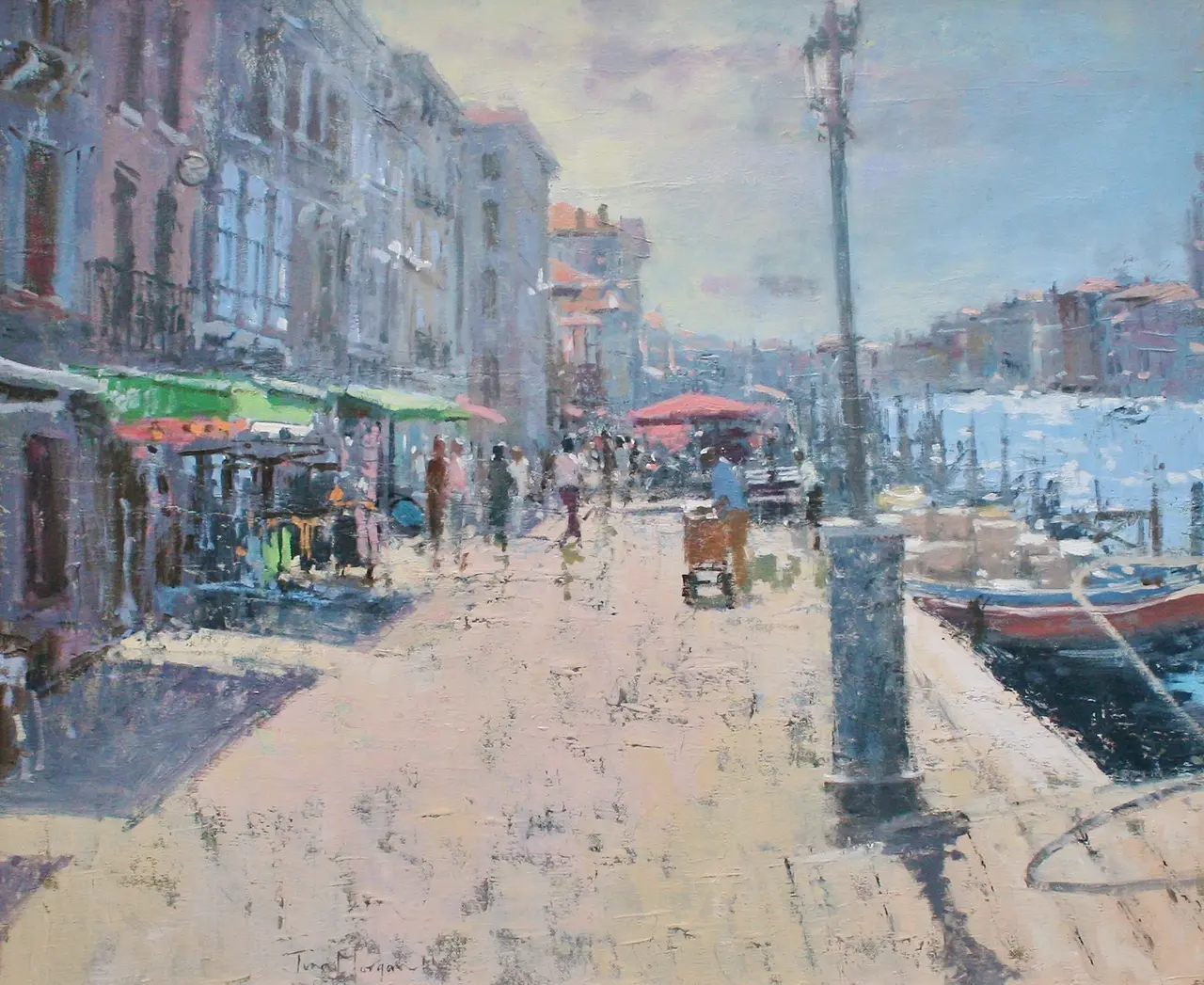Tina Morgan - green awning by the grand canal