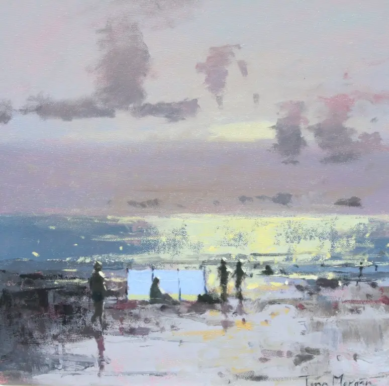Tina Morgan - sitting in front of a windbreak