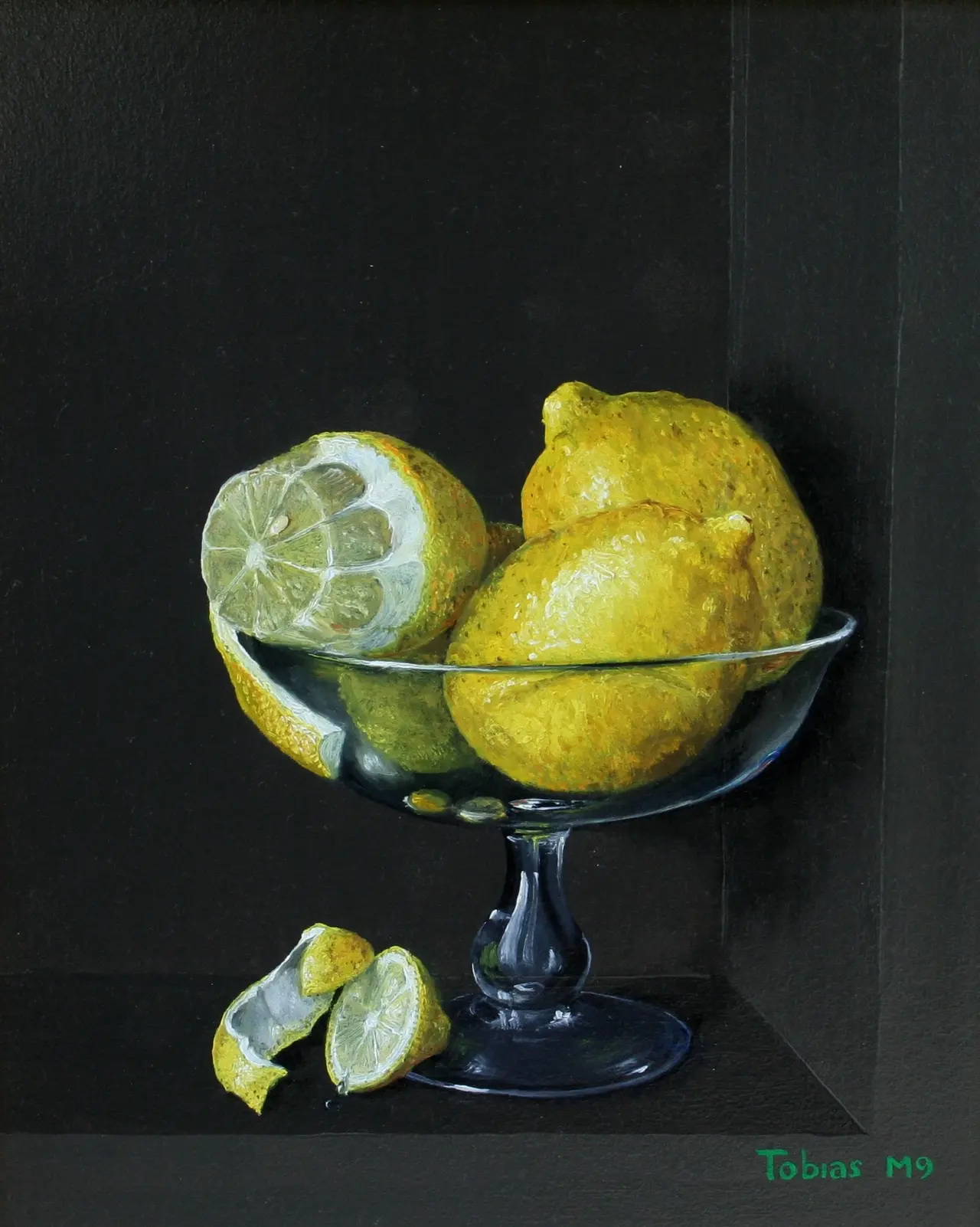 Tobias Harrison - lemons in a glass chalice 