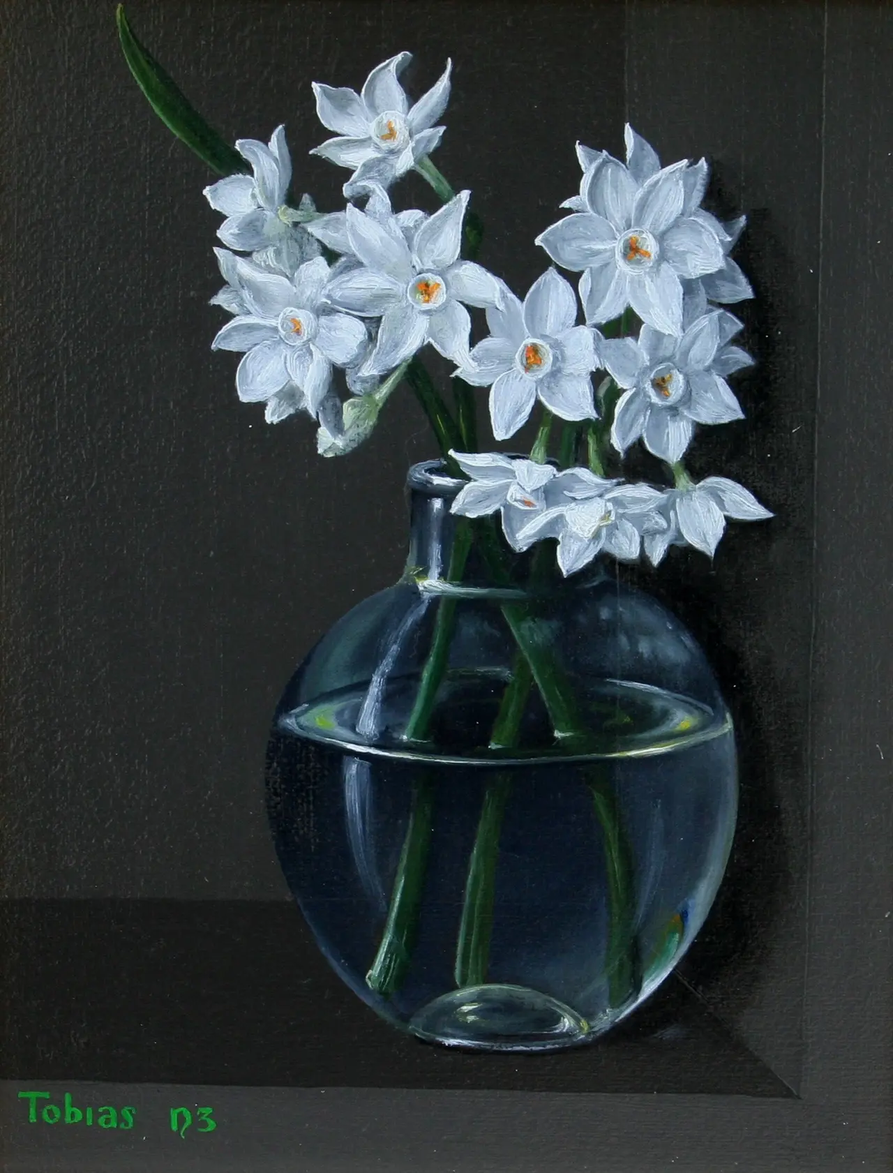 Tobias Harrison - narcissi in a jar 