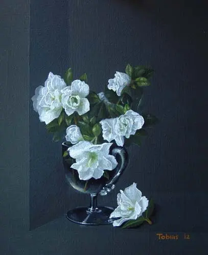 Tobias Harrison - azalea in a custard glass