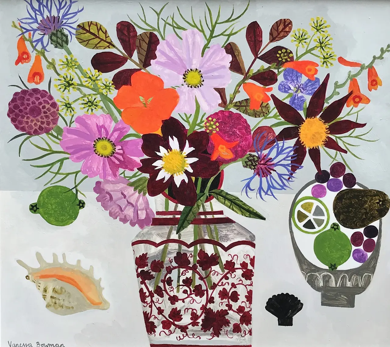 Vanessa Bowman - late summer flowers and shell