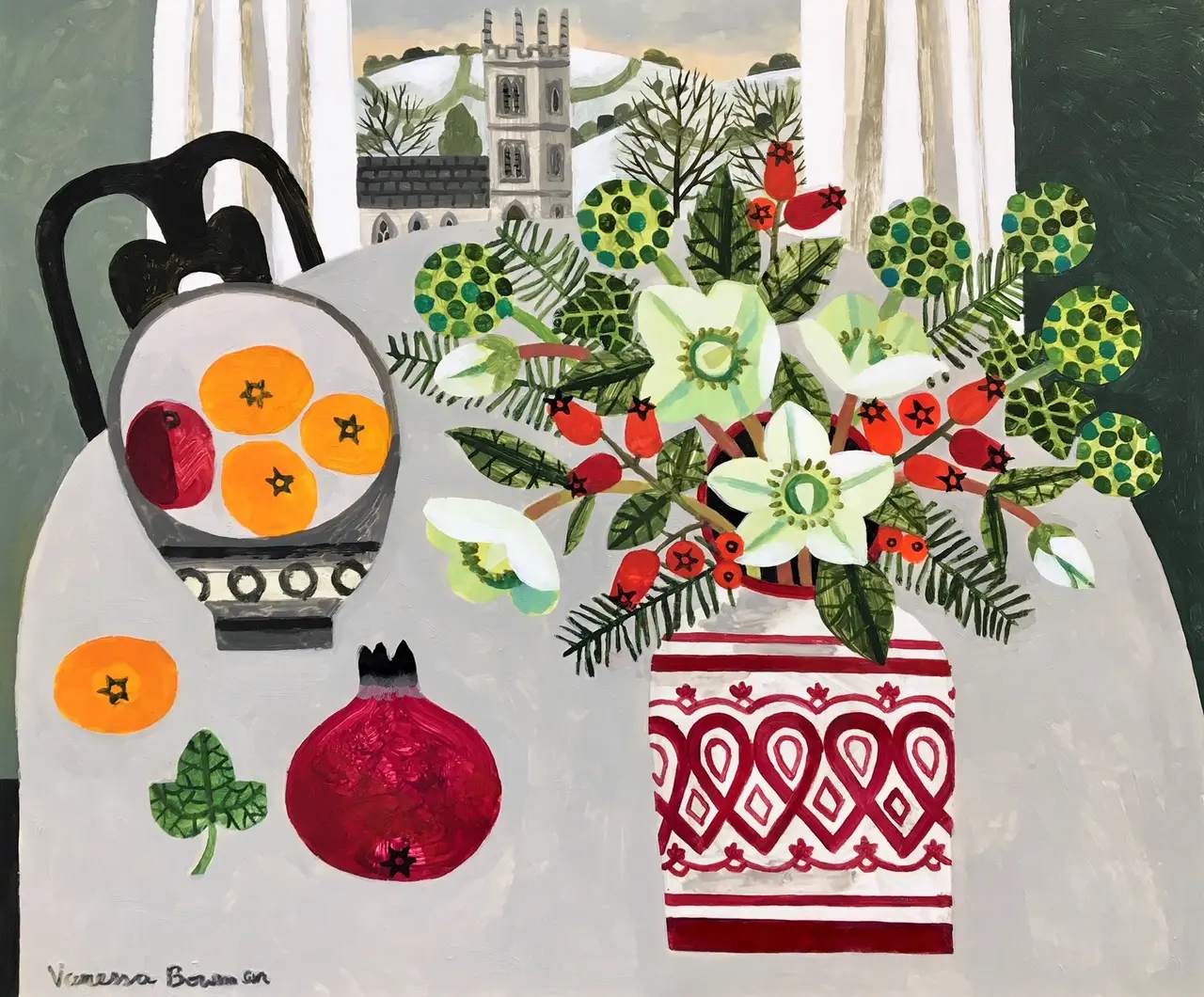 Vanessa Bowman - christmas roses and tangerines