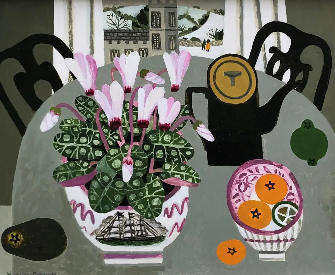 Vanessa Bowman - cyclamen and tangerines