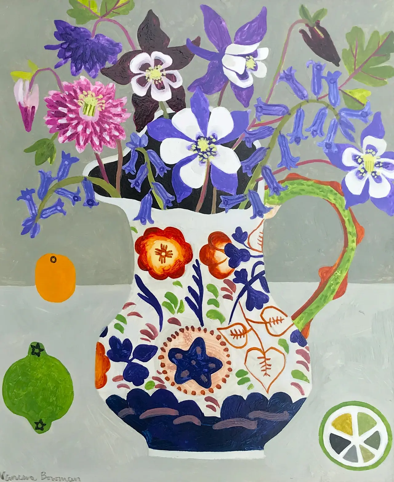 Vanessa Bowman - aquilegia in welsh jug