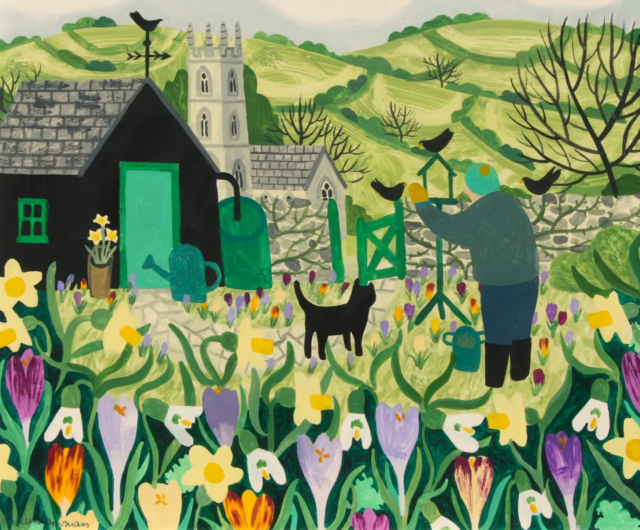 Vanessa Bowman - feeding the blackbirds