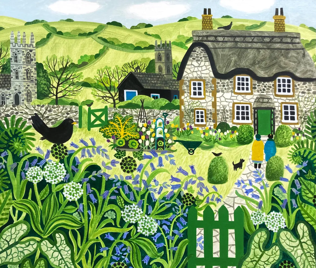Vanessa Bowman - bluebells and wild garlic, chilfrome