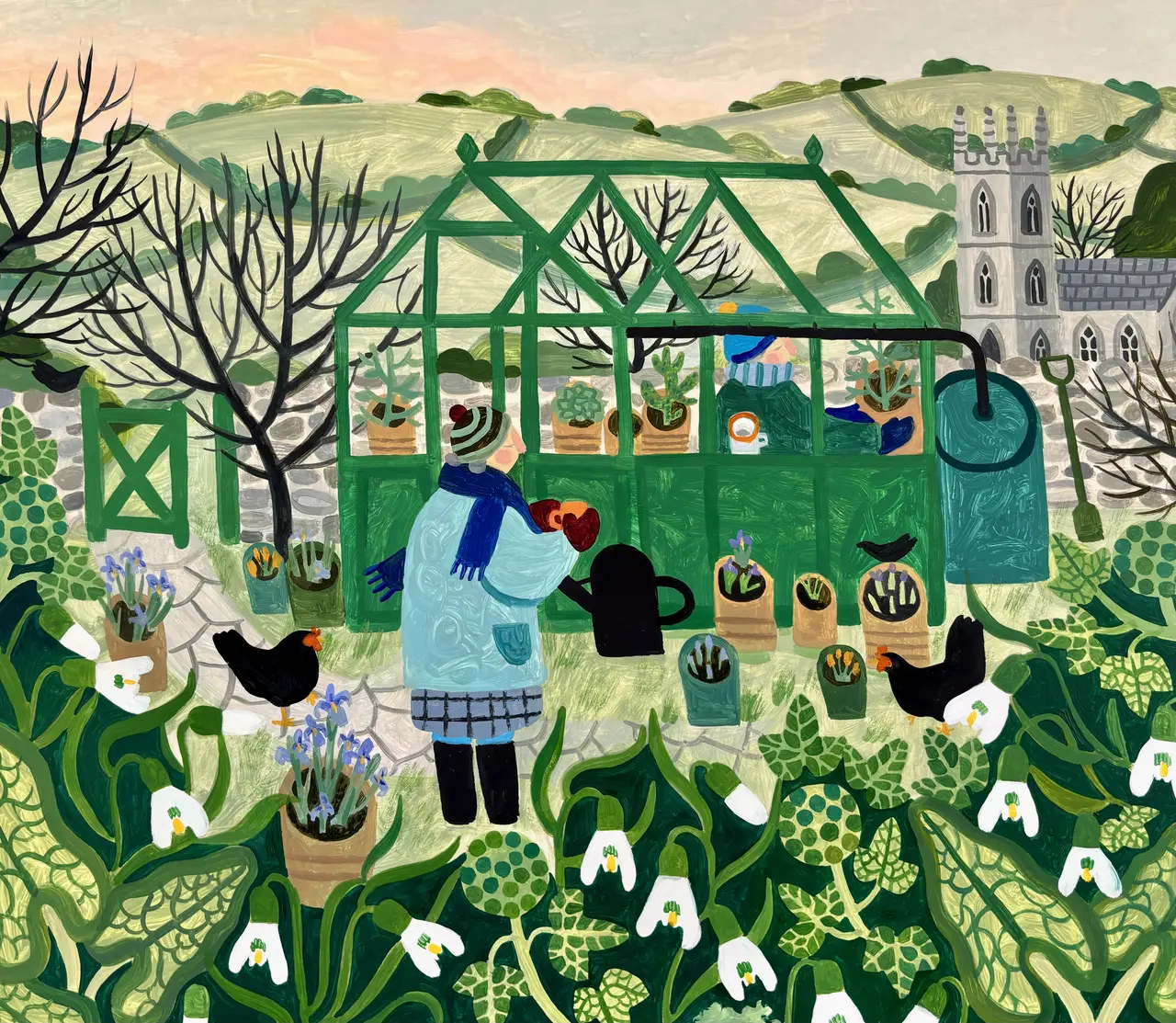 Vanessa Bowman - tea in the greenhouse