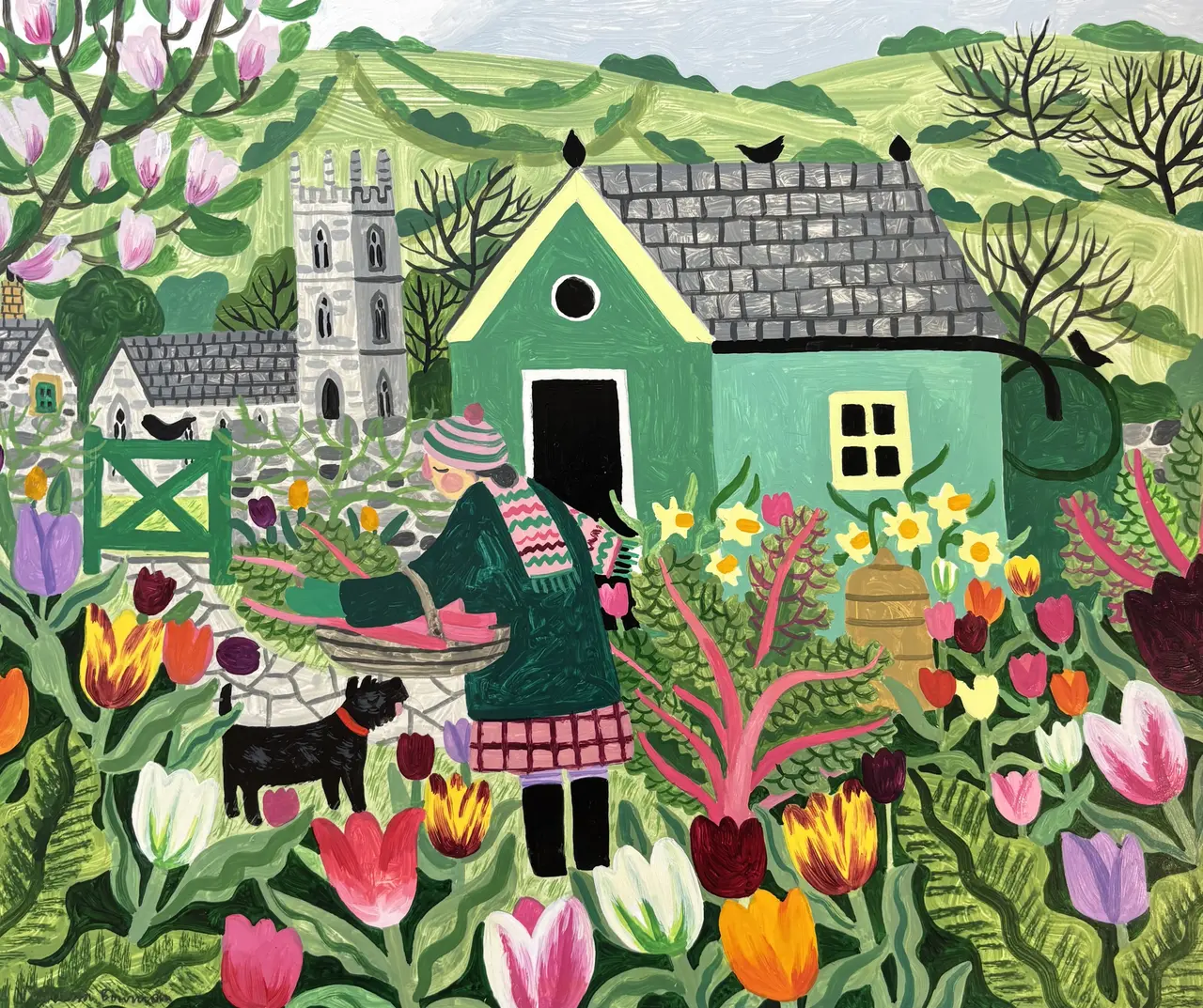 Vanessa Bowman - rhubarb picking