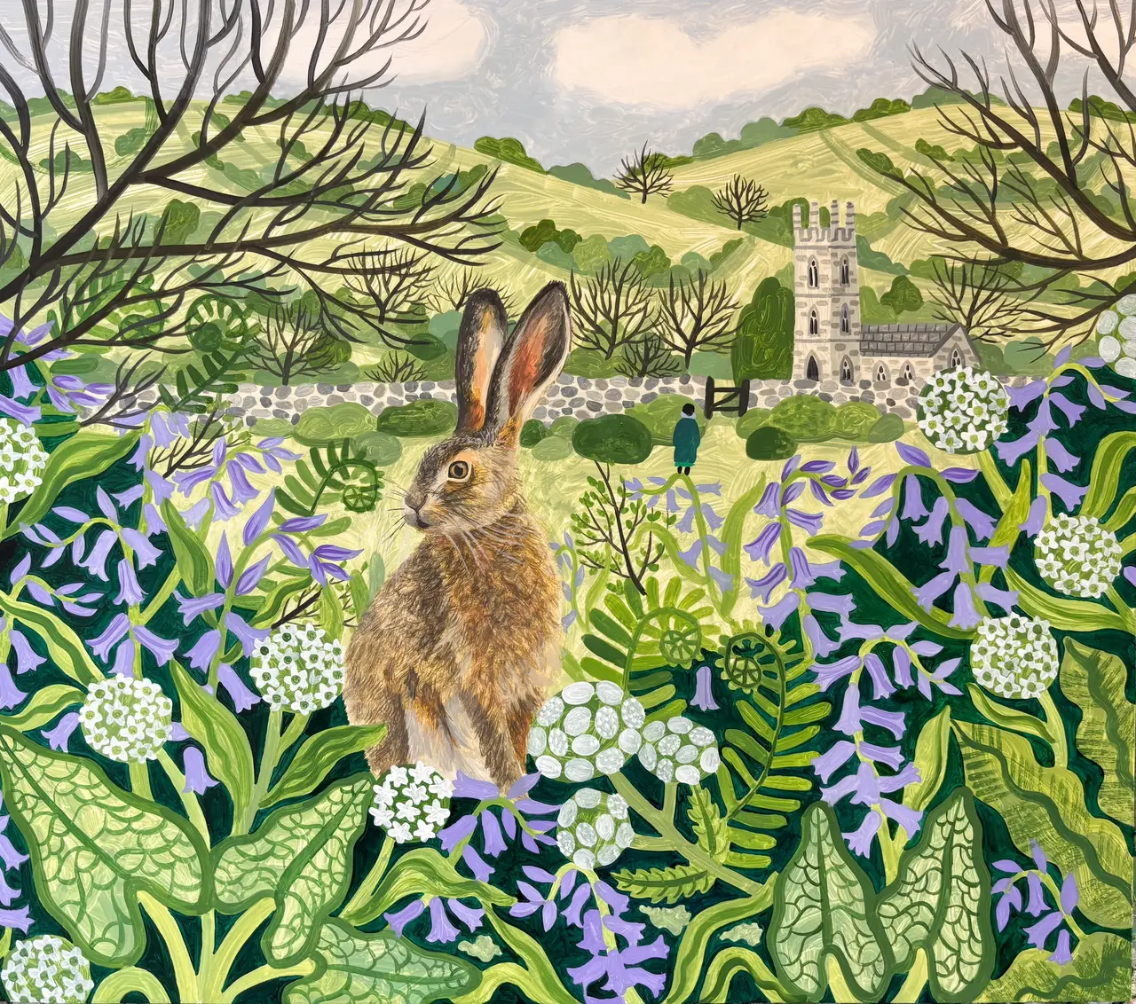 Vanessa Bowman - hare and bluebells