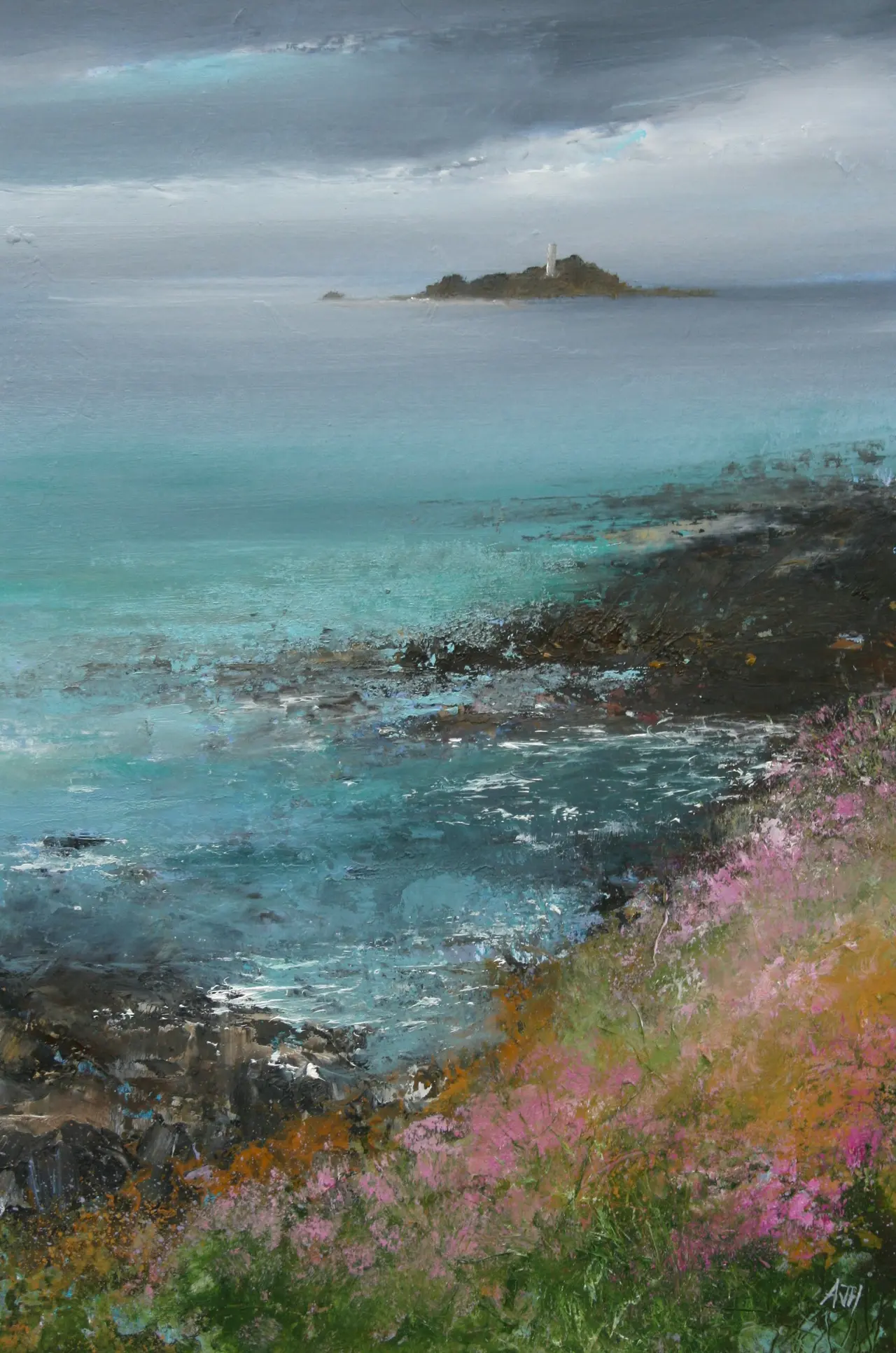 Amanda Hoskin - godrevy island in the silver light