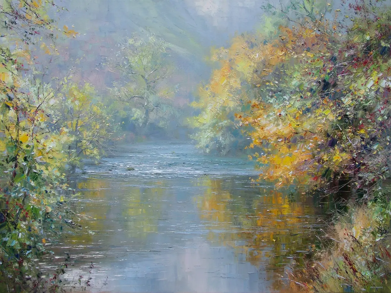 Rex Preston - autumn sunlight, monsal dale