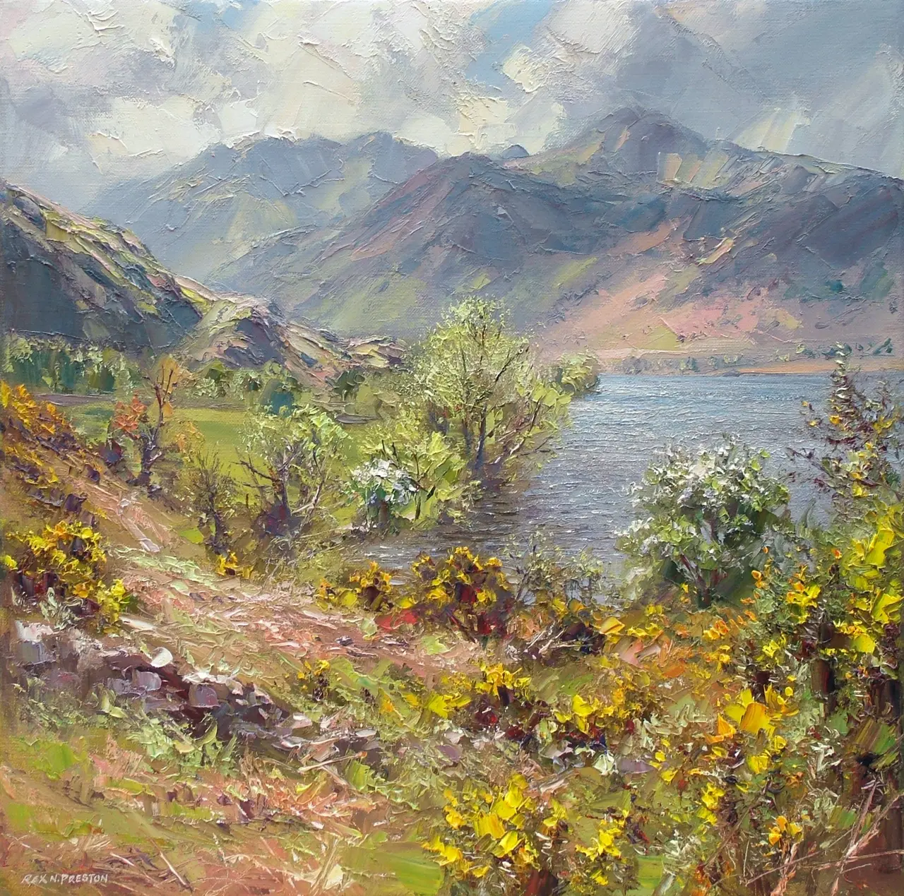 Rex Preston - spring morning, crummock water, lake district