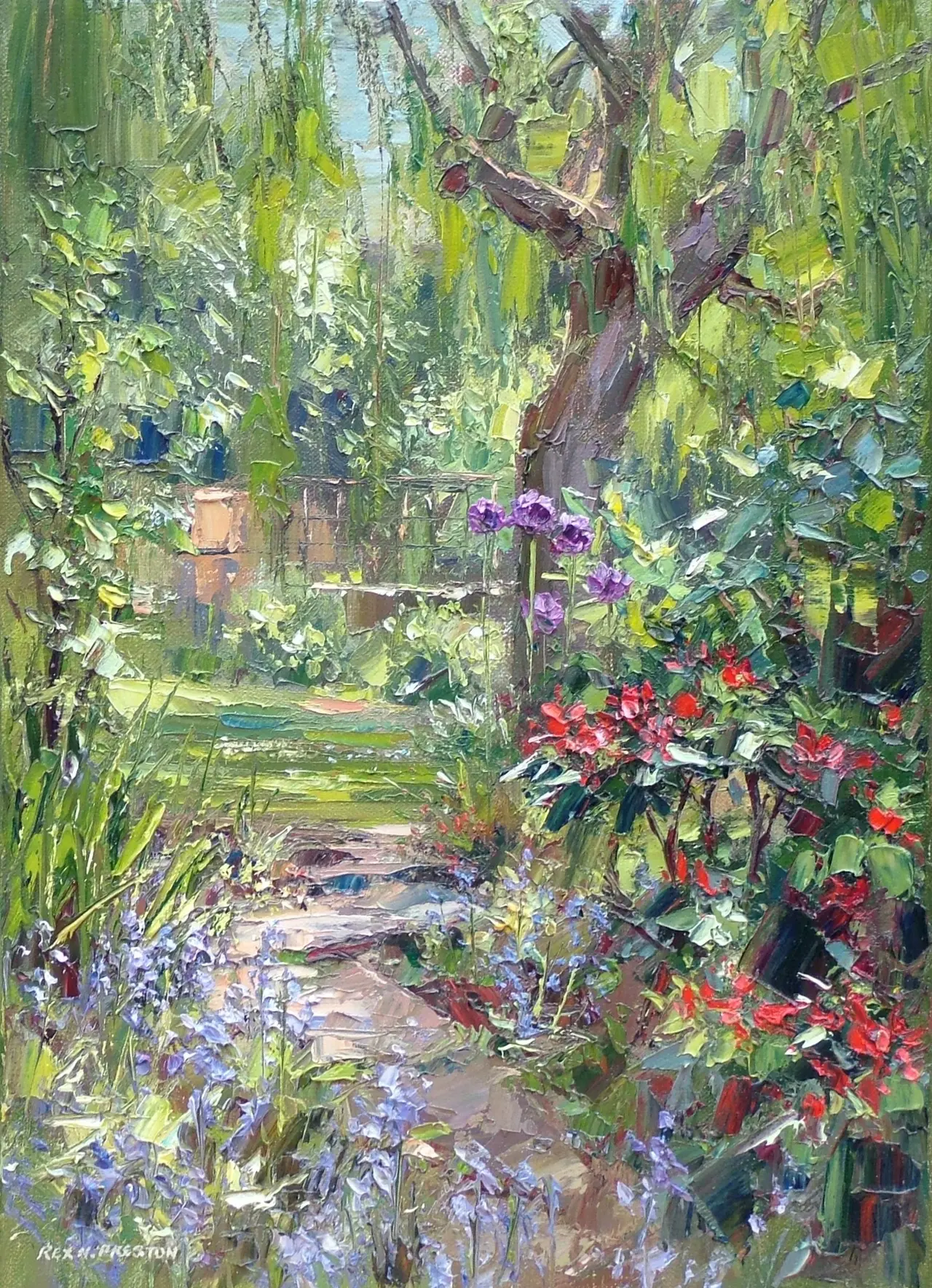 Rex Preston - garden path in spring