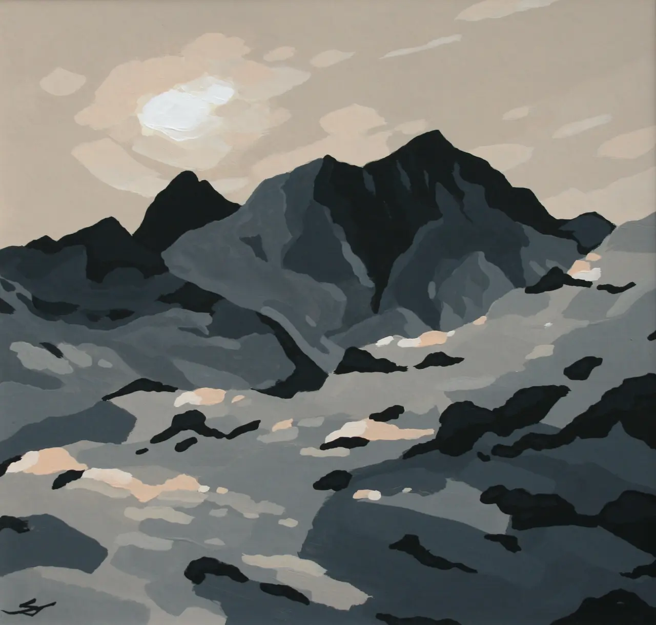 Stephen John Owen - sun and snow, crib goch