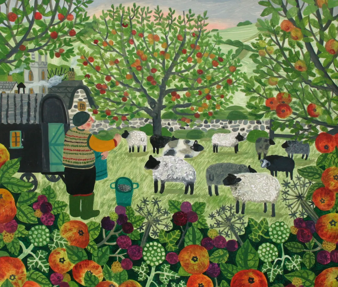 Vanessa Bowman - sheep in the apple orchard