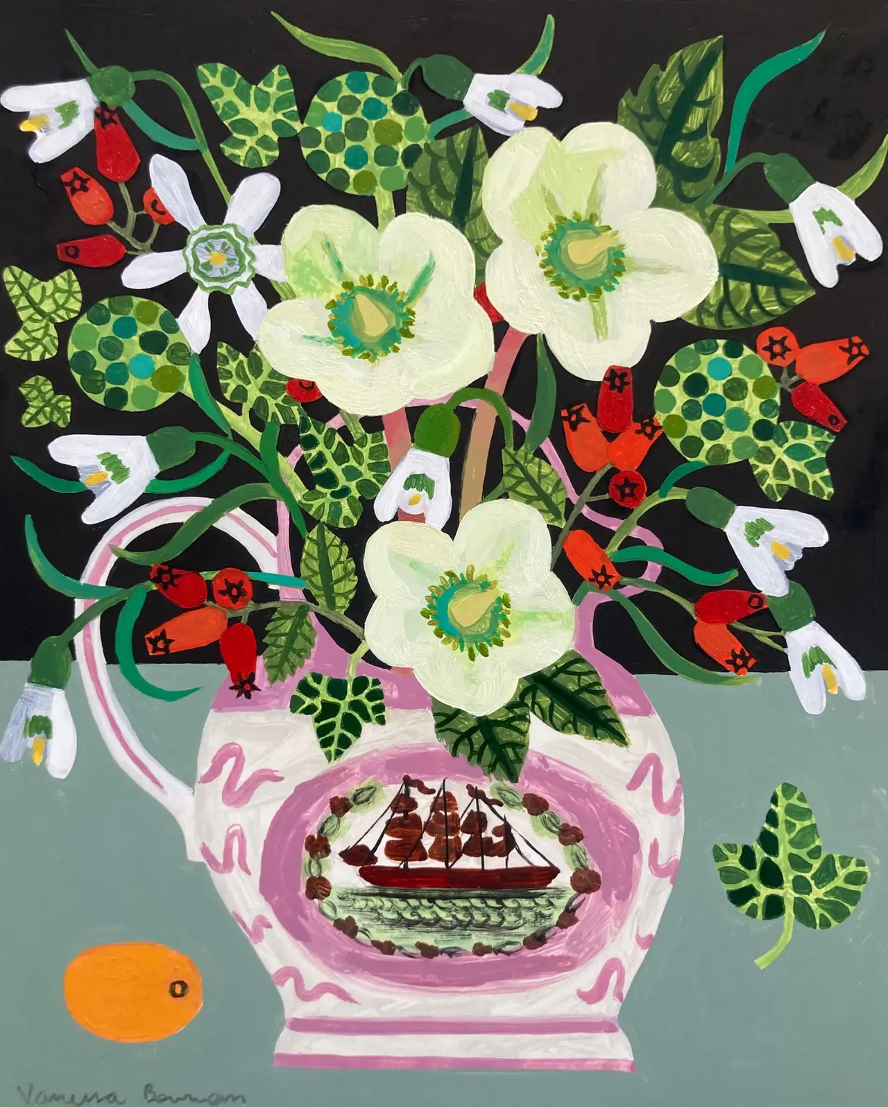 Vanessa Bowman - hips and christmas roses