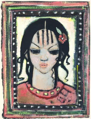British Artist Endre RODER - Lady with Flower in her Hair