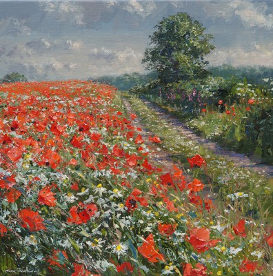 Mark PRESTON - Poppies, Mayweed and Foxgloves, Ednaston
