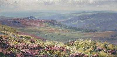 British Artist Mark PRESTON - Morning Light from Stanage Moor