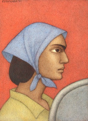 British Artist Shanti PANCHAL - Blue Scarf