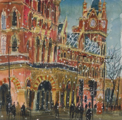 British Artist Susan BROWN - Clock Tower, St Pancras, London