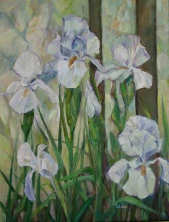 British Artist Tom WANLESS - White Irises and Flemish Glass
